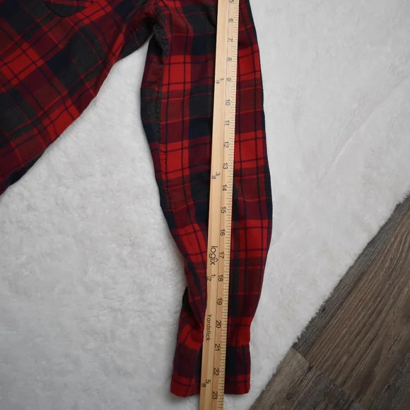 American Eagle Plaid Boyfriend Fit Shirt Button Down Sz L Cotton Blend Preppy - Picture 14 of 15